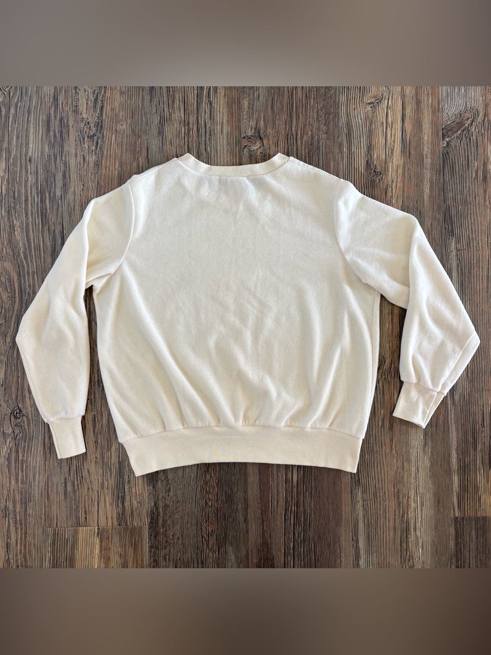Vtg Allura L/S Crewneck Velour Shirt Womens XL Butter Yellow Made In USA Retro - Picture 2 of 8